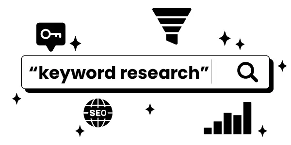 Keyword research graphic for SEO