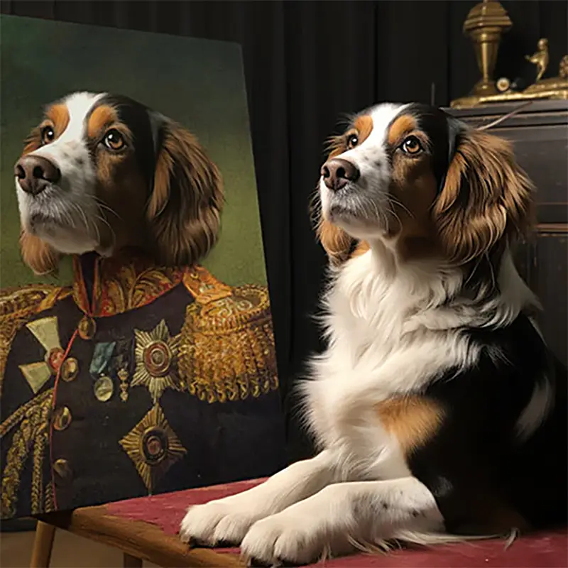 Custom pet portrait of a dog